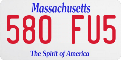 MA license plate 580FU5