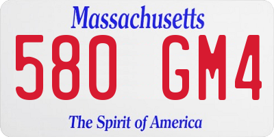 MA license plate 580GM4