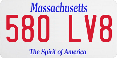 MA license plate 580LV8