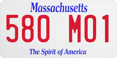 MA license plate 580MO1