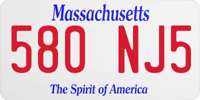 MA license plate 580NJ5