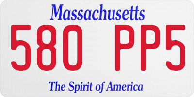 MA license plate 580PP5