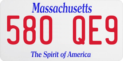 MA license plate 580QE9