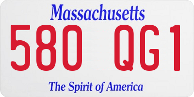 MA license plate 580QG1
