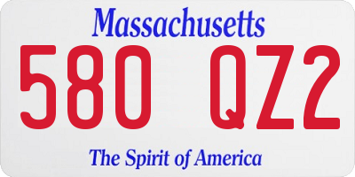 MA license plate 580QZ2