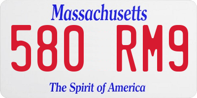 MA license plate 580RM9