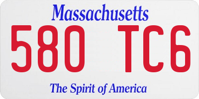 MA license plate 580TC6