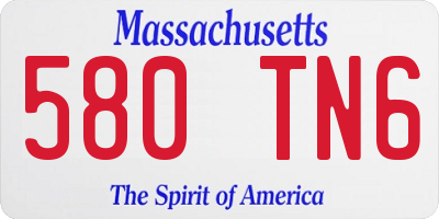 MA license plate 580TN6