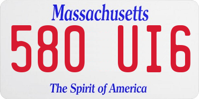 MA license plate 580UI6