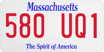 MA license plate 580UQ1