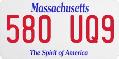 MA license plate 580UQ9