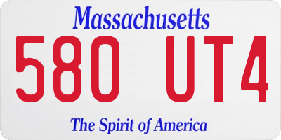 MA license plate 580UT4