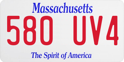 MA license plate 580UV4