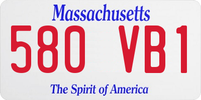 MA license plate 580VB1