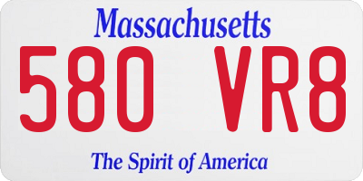 MA license plate 580VR8