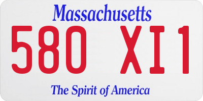 MA license plate 580XI1