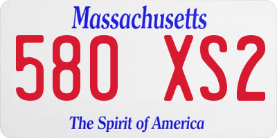 MA license plate 580XS2