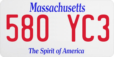 MA license plate 580YC3