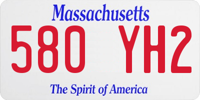 MA license plate 580YH2