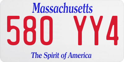 MA license plate 580YY4
