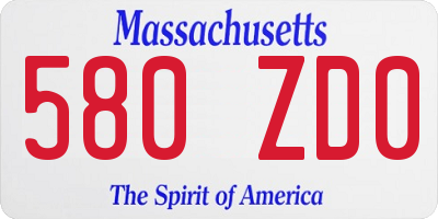 MA license plate 580ZD0