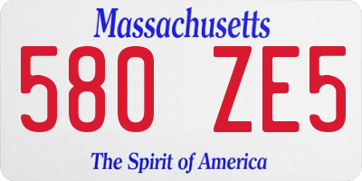 MA license plate 580ZE5