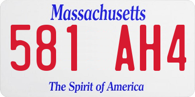 MA license plate 581AH4