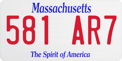 MA license plate 581AR7