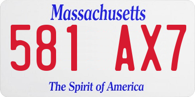 MA license plate 581AX7