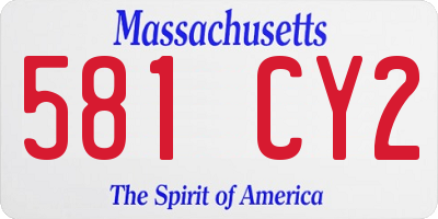 MA license plate 581CY2
