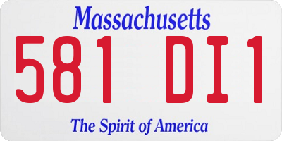 MA license plate 581DI1