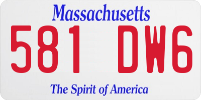MA license plate 581DW6