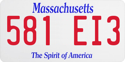 MA license plate 581EI3