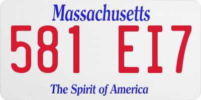 MA license plate 581EI7