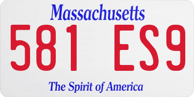 MA license plate 581ES9