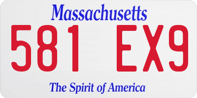 MA license plate 581EX9