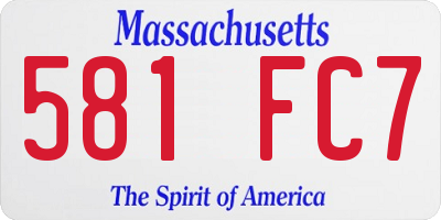 MA license plate 581FC7