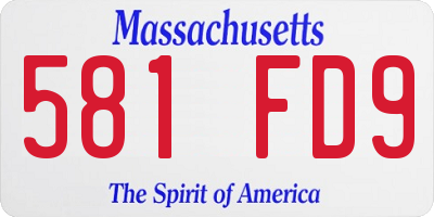 MA license plate 581FD9