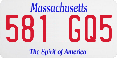 MA license plate 581GQ5