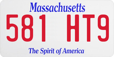 MA license plate 581HT9
