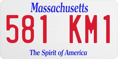 MA license plate 581KM1