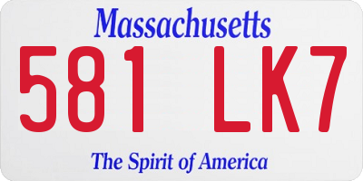 MA license plate 581LK7
