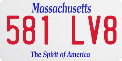 MA license plate 581LV8
