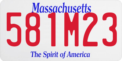 MA license plate 581M23