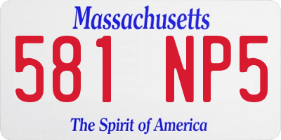 MA license plate 581NP5