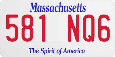 MA license plate 581NQ6