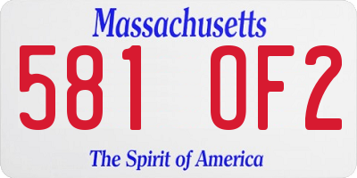 MA license plate 581OF2