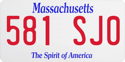 MA license plate 581SJ0