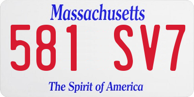 MA license plate 581SV7