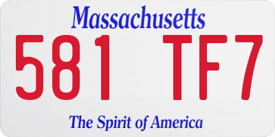 MA license plate 581TF7